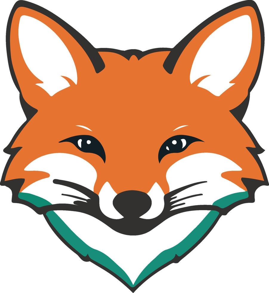 The Fox head silhouette vector