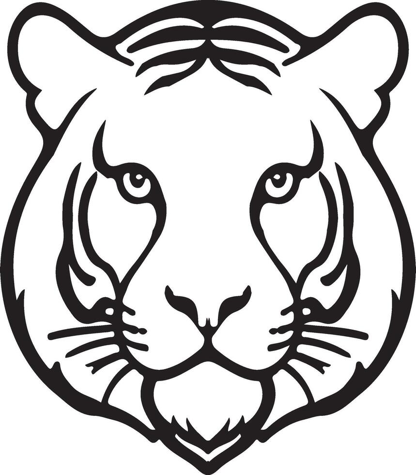 The Tiger head silhouette vector