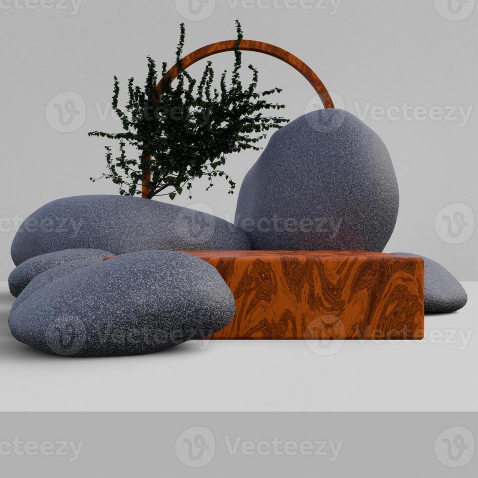 3D Render of natural and minimal scene for product display presentation for your design photo