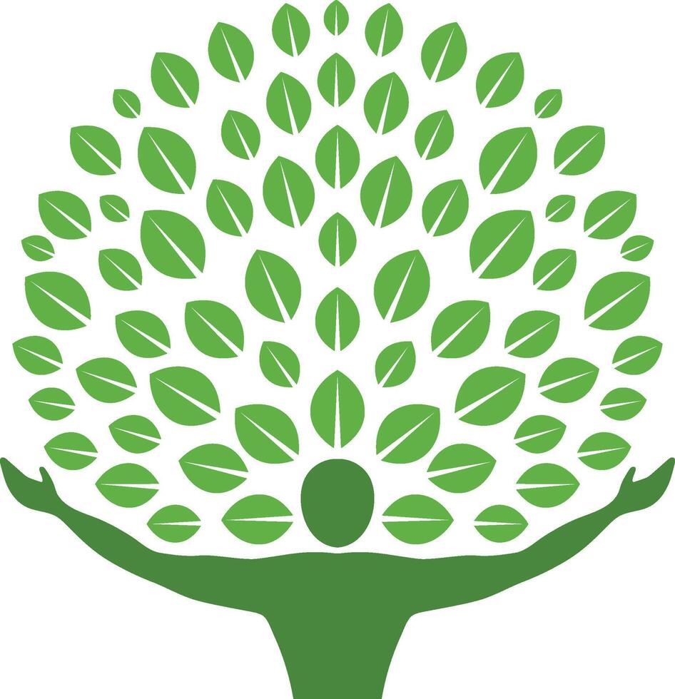 Abstract Human tree logo. circle abstract Unique Tree vector