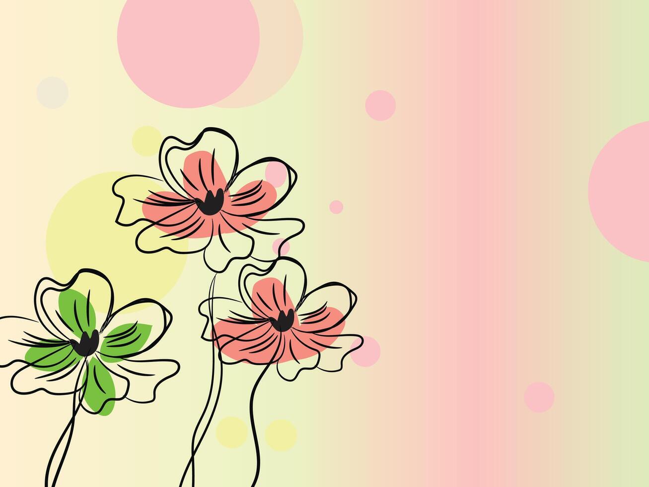 Flower arrangement hand drawn line art collection for wedding vector