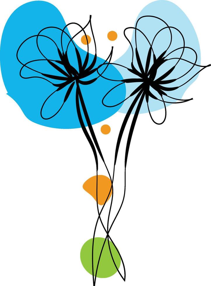 Flower arrangement hand drawn line art collection for wedding vector