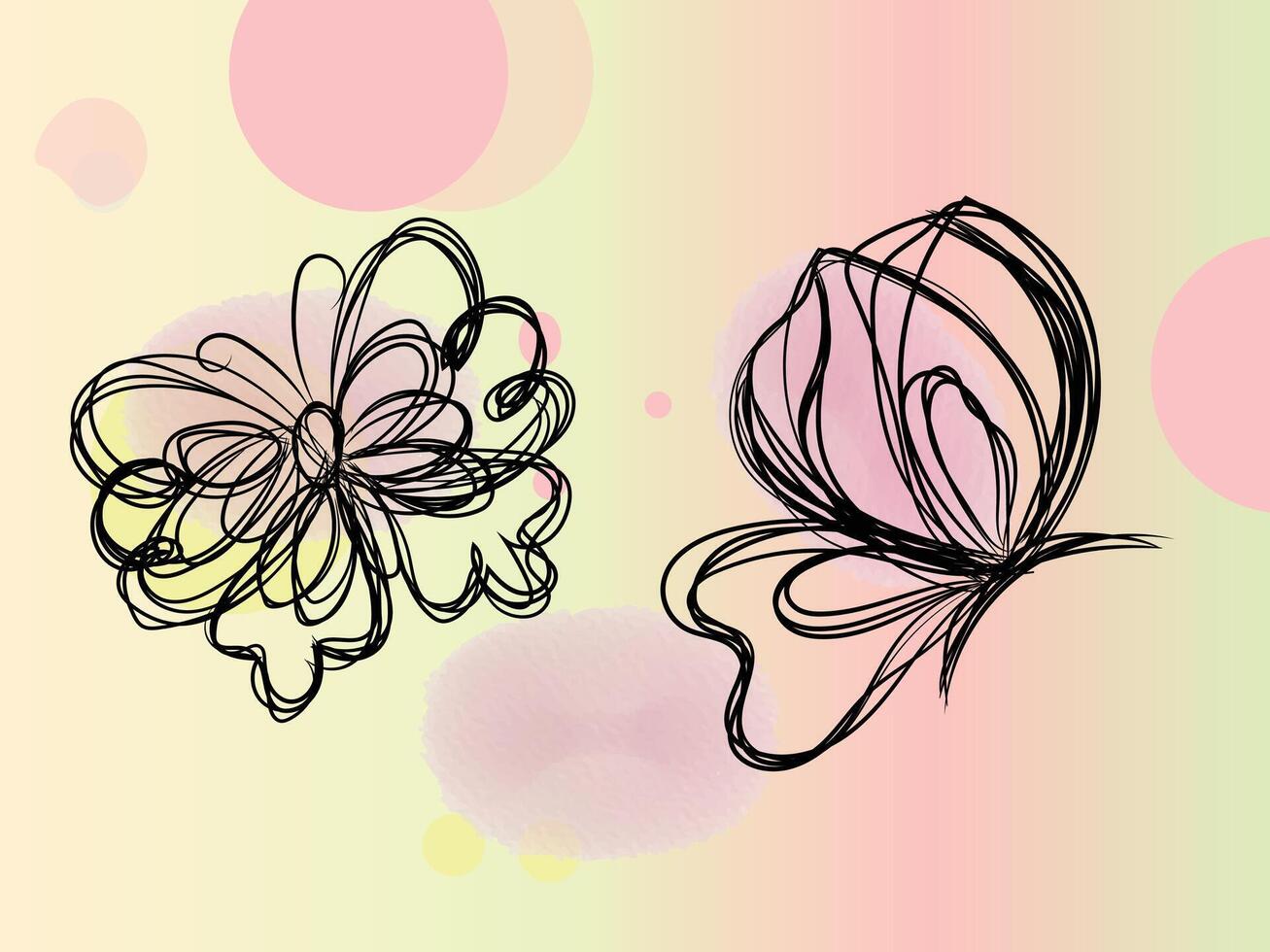 Hand drawn stencil element collection vector
