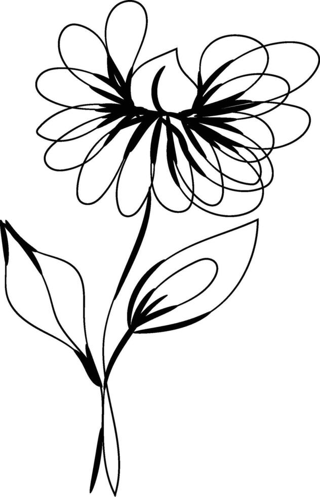 Flower arrangement hand drawn line art collection for wedding vector