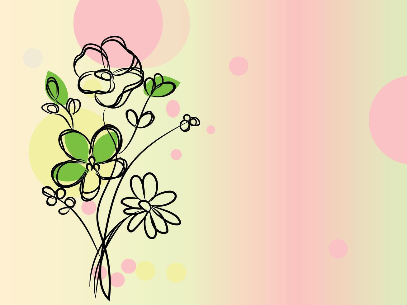 Flower arrangement hand drawn line art collection for wedding vector