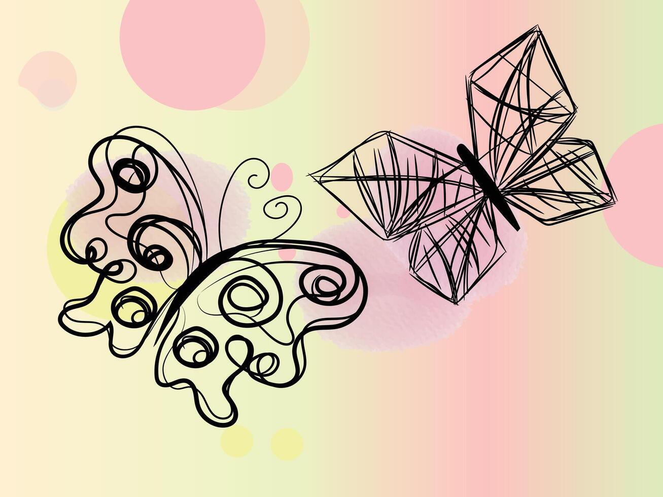 Hand drawn stencil element collection vector