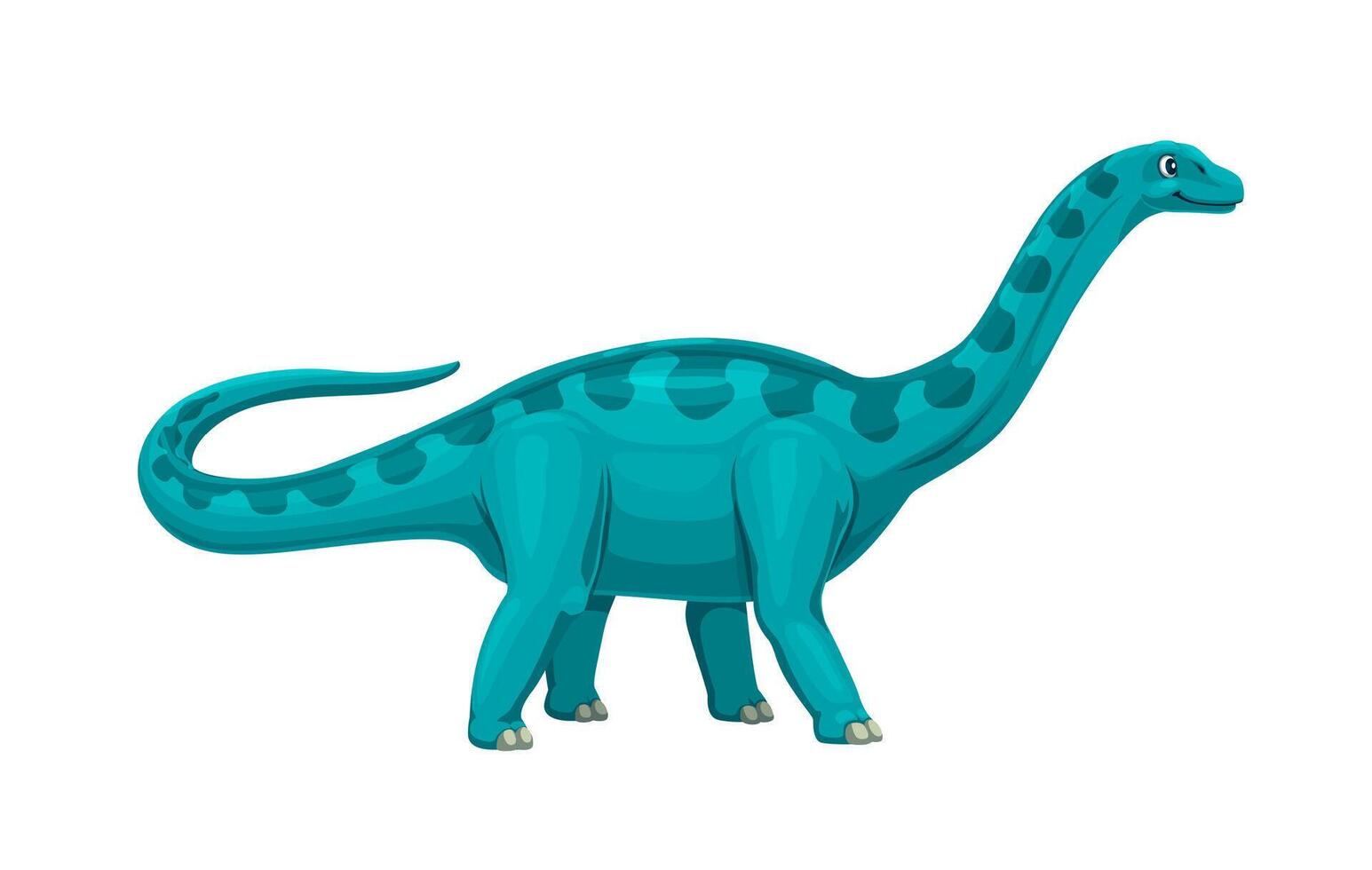 Cartoon datousaurus dinosaur character, giant dino vector