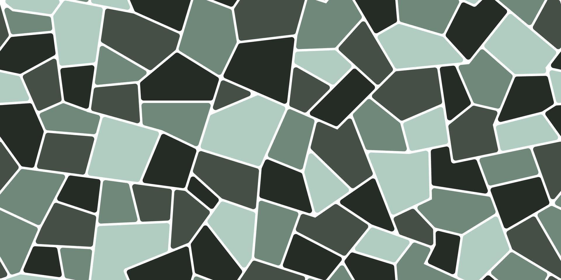 Mosaic stone geometric tile pattern, paving floor vector
