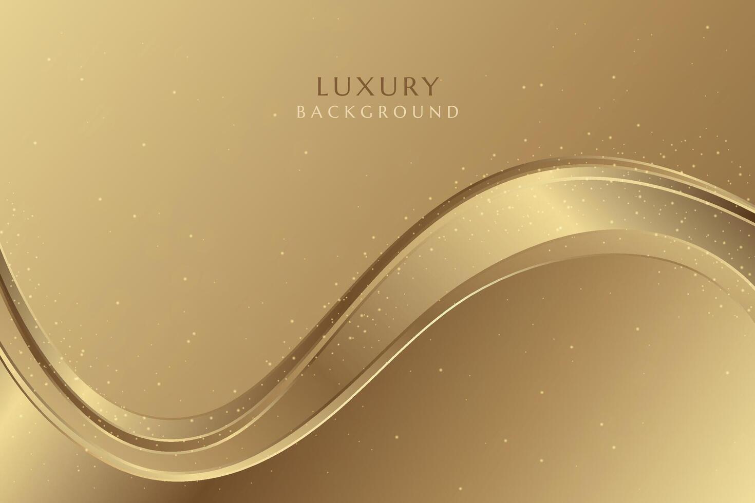 Gold luxury abstract background. Elegant wavy luxury golden backdrop vector