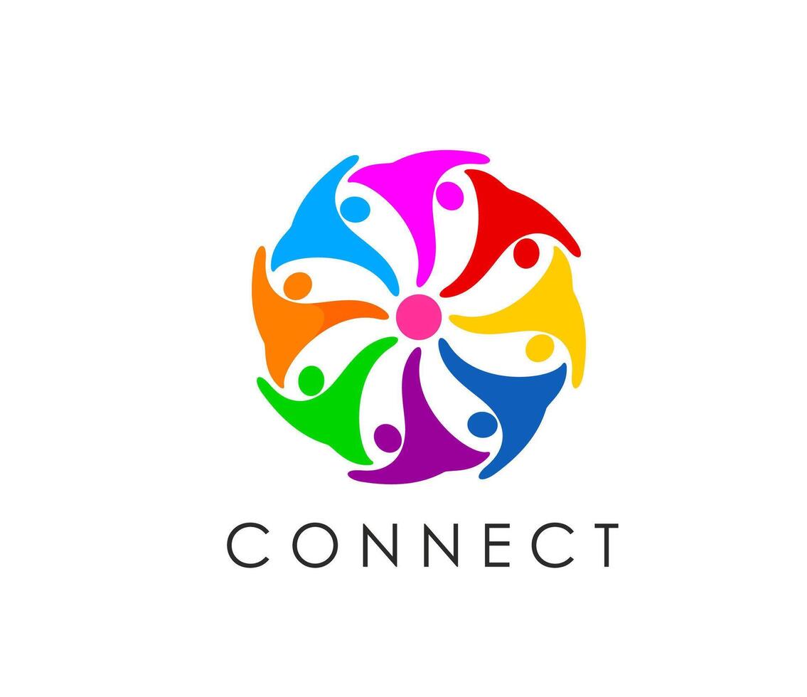 Community connect people together icon, teamwork vector
