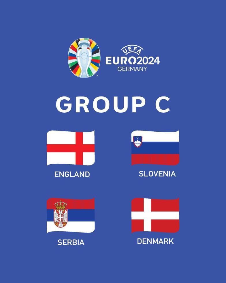 Euro 2024 Germany Group C Emblem Ribbon Symbol Logo Design Illustration vector