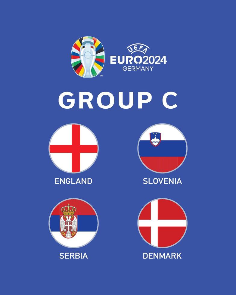 Euro 2024 Germany Group C Flag Symbol Logo Design Illustration vector