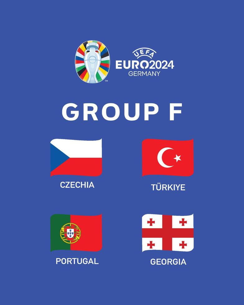 Euro 2024 Germany Group F Emblem Ribbon Symbol Logo Design Illustration vector