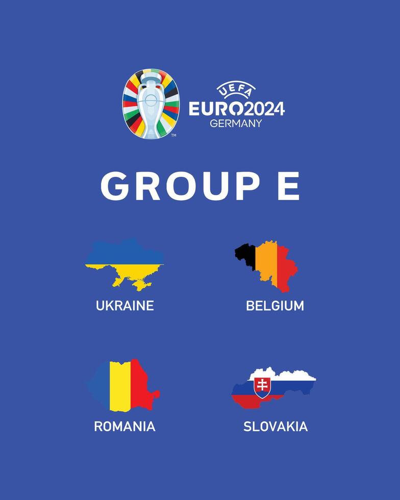 Euro 2024 Germany Group E Emblem Map Symbol Logo Design Illustration vector
