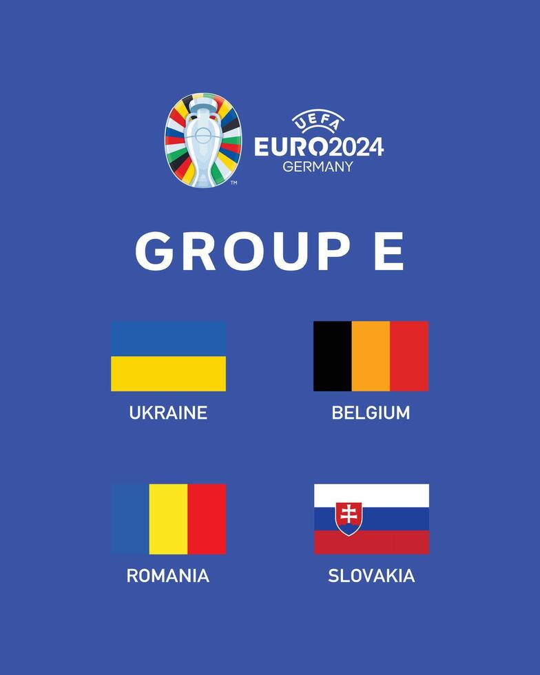 Euro 2024 Germany Group E Emblem Symbol Logo Design Illustration vector