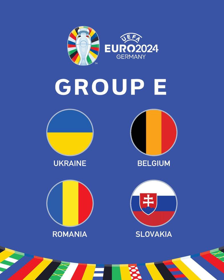 Euro 2024 Germany Group E Flag Emblem Symbol Logo Design Illustration vector