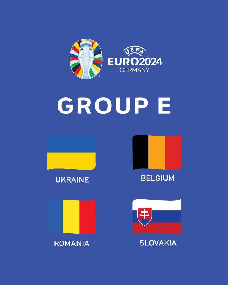 Euro 2024 Germany Group E Emblem Ribbon Symbol Logo Design Illustration vector