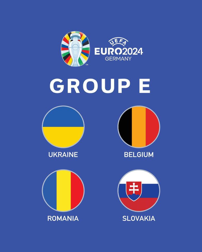 Euro 2024 Germany Group E Flag Symbol Logo Design Illustration vector