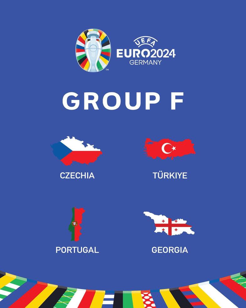 Euro 2024 Germany Group F Emblem Map Symbol Logo Design Illustration vector