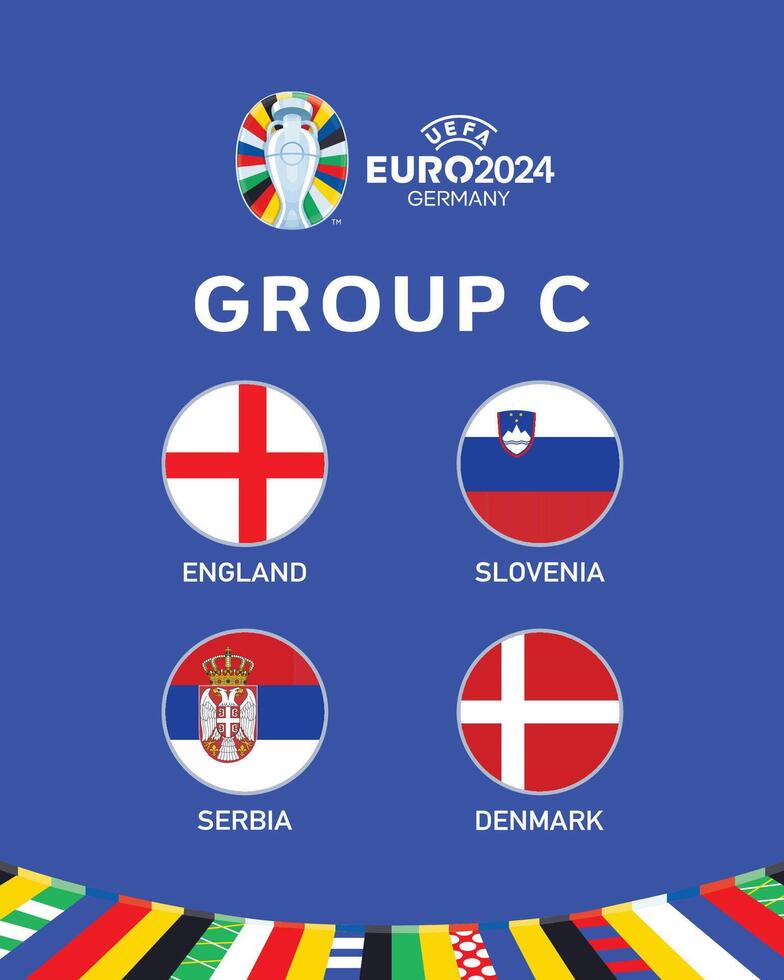 Euro 2024 Germany Group C Flag Emblem Symbol Logo Design Illustration vector