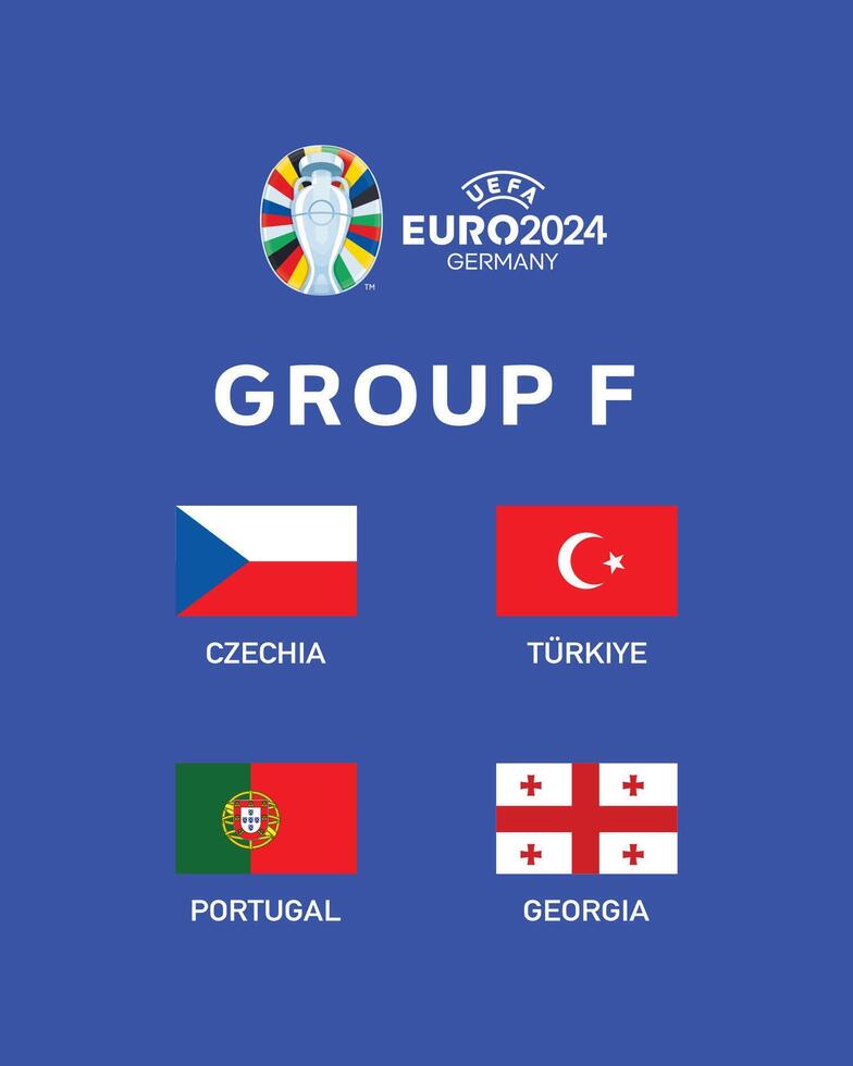 Euro 2024 Germany Group F Emblem Symbol Logo Design Illustration vector