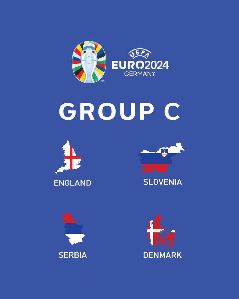 Euro 2024 Germany Group C Emblem Map Symbol Logo Design Illustration vector
