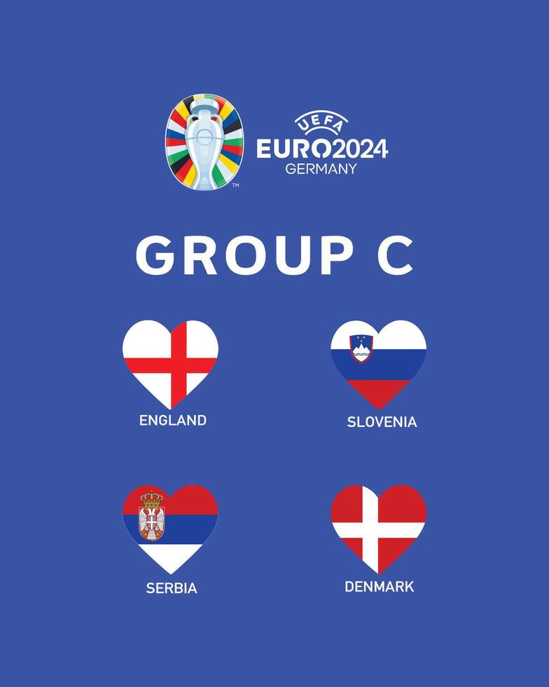 Euro 2024 Germany Group C Emblem Heart Symbol Logo Design Illustration vector