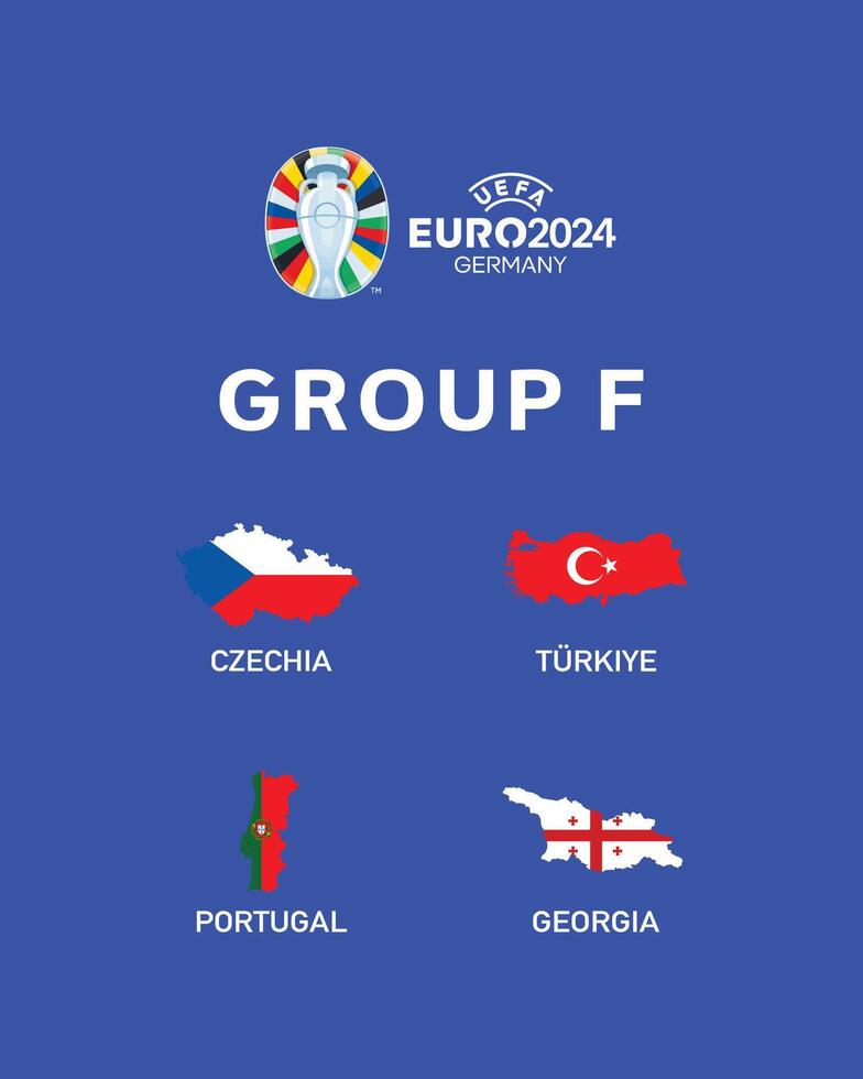 Euro 2024 Germany Group F Emblem Map Symbol Logo Design Illustration vector