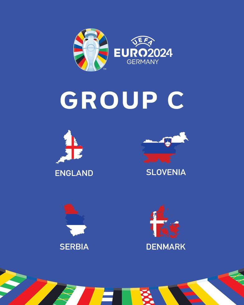 Euro 2024 Germany Group C Emblem Map Symbol Logo Design Illustration vector