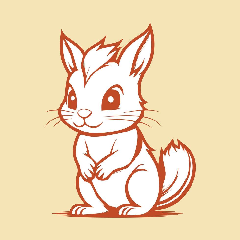 squirrel with a nut vintage design vector