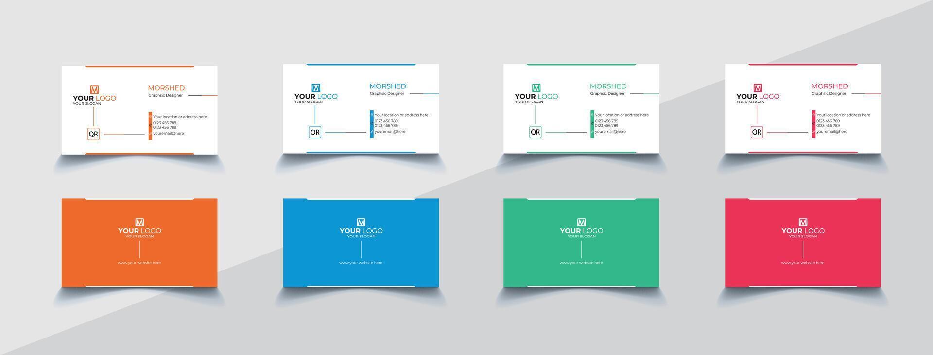Corporate business card template. Modern business card design. Free vector