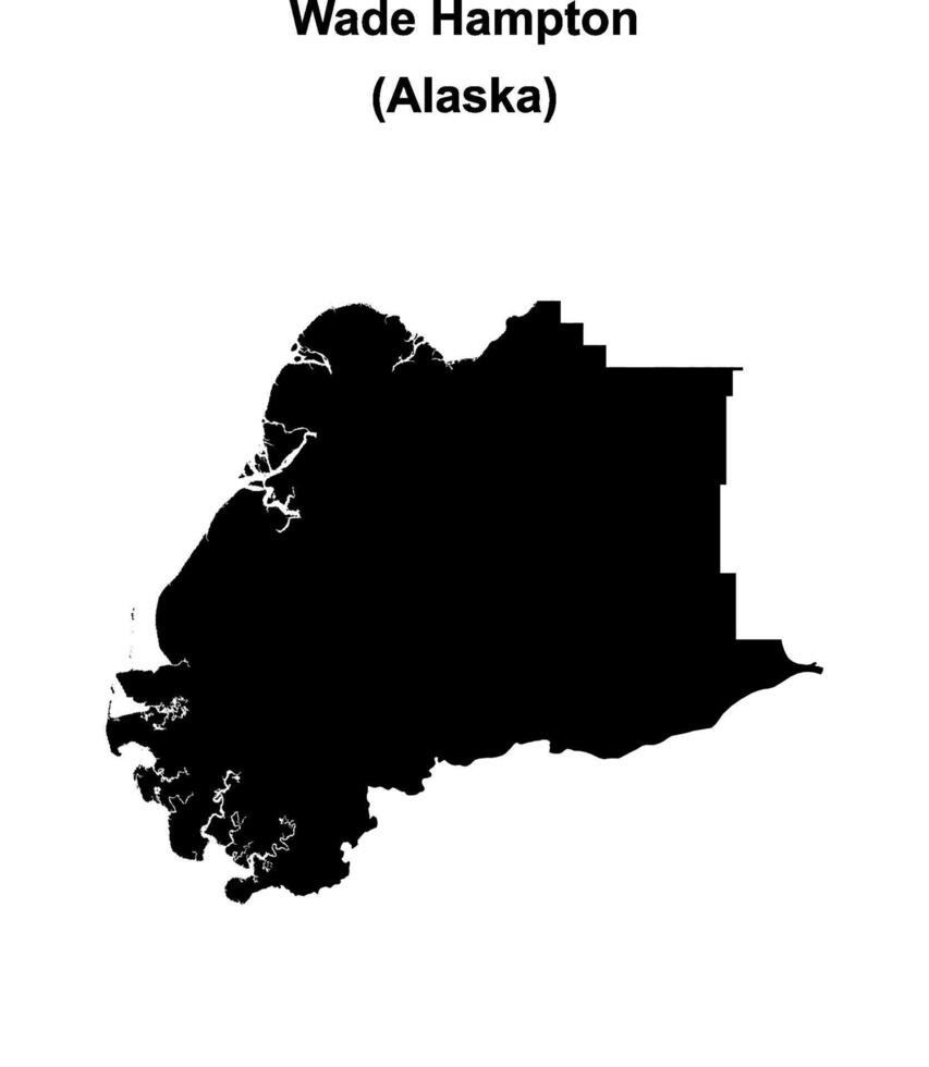 Wade Hampton Borough, Alaska blank outline map vector