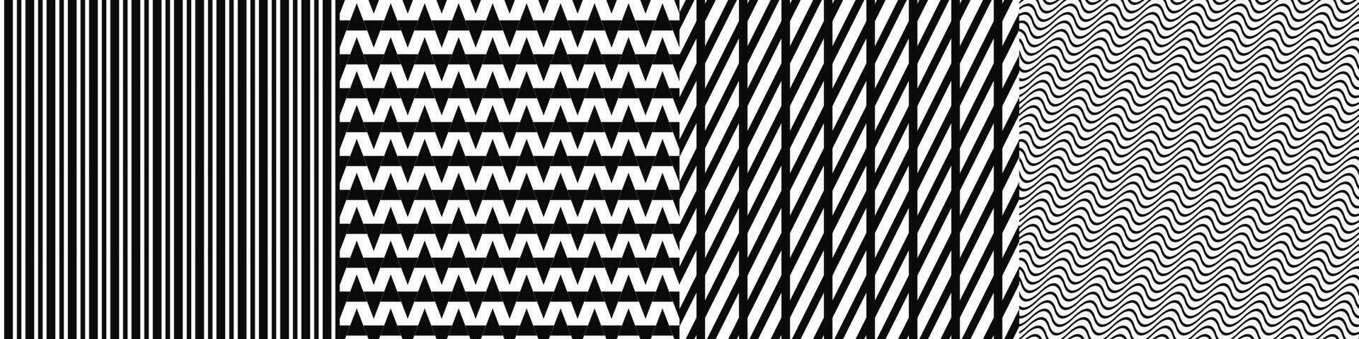 Black and white pattern collection vector