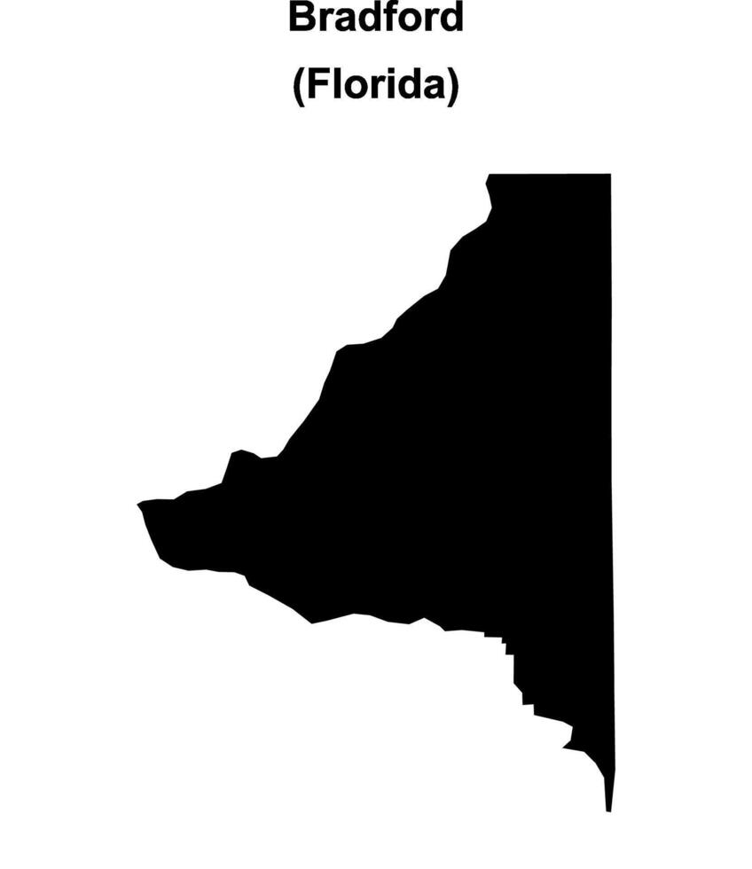 Bradford County, Florida blank outline map vector
