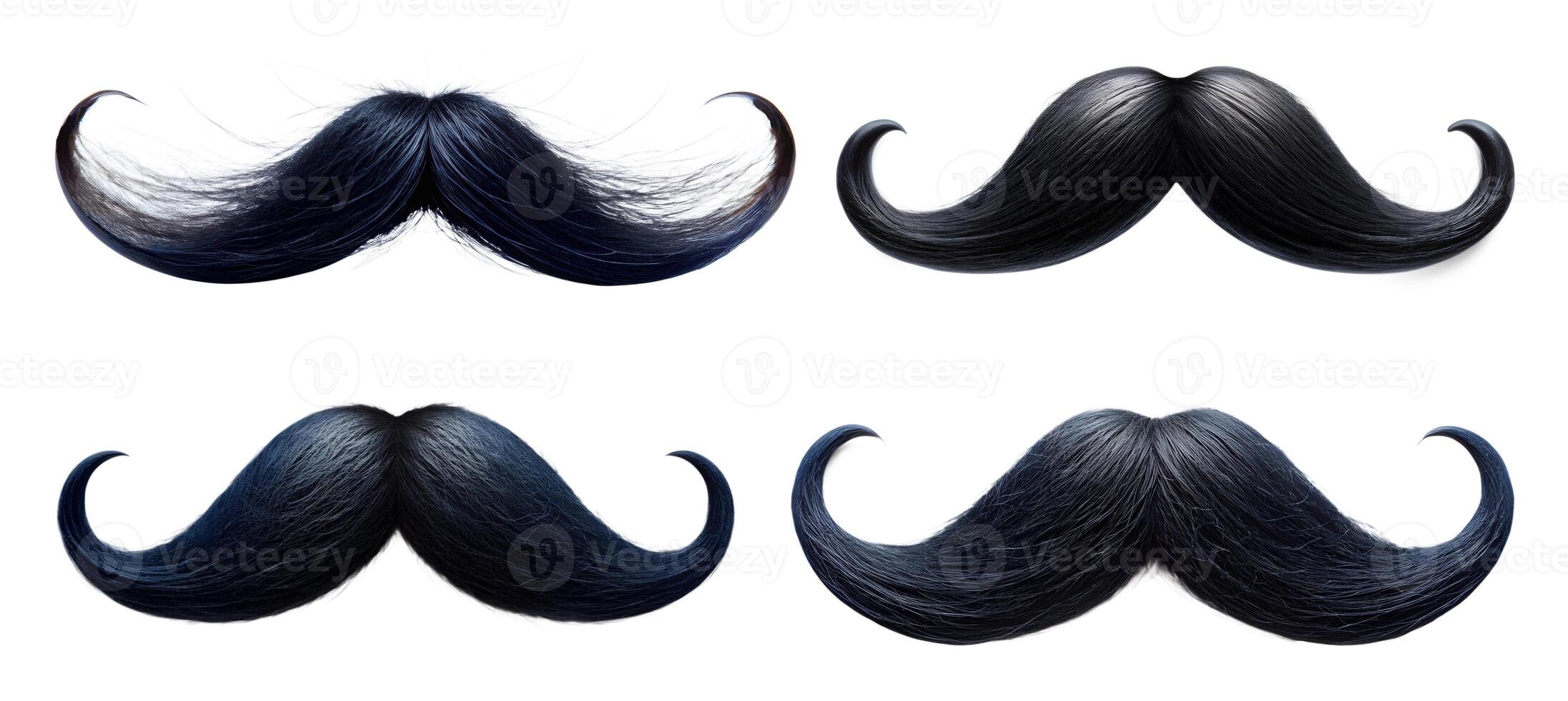 A set of mustaches on a white background. photo