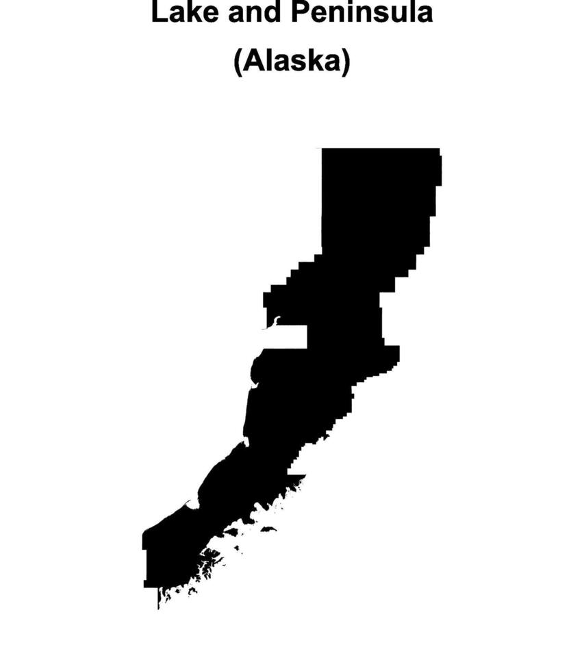 Lake and Peninsula Borough, Alaska blank outline map vector