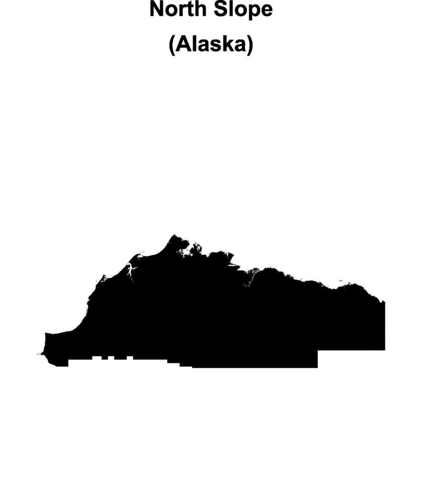 North Slope Borough, Alaska blank outline map vector