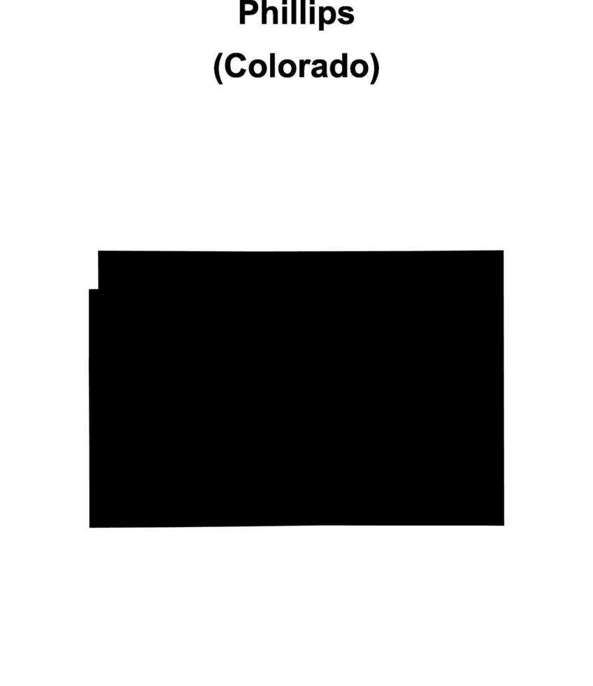 Phillips County, Colorado blank outline map vector