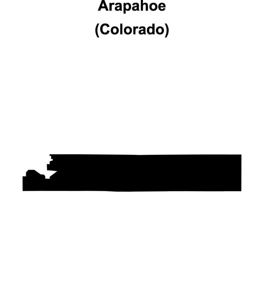 Arapahoe County, Colorado blank outline map vector