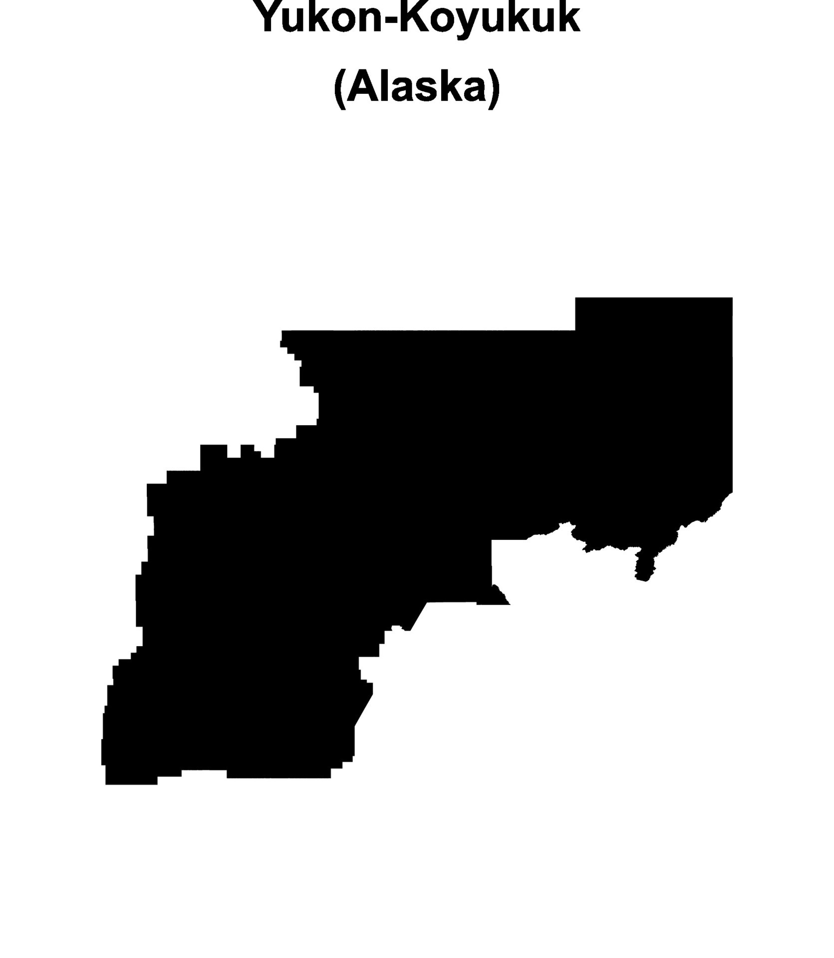 YukonKoyukuk Borough, Alaska blank outline map 46631993 Vector Art at