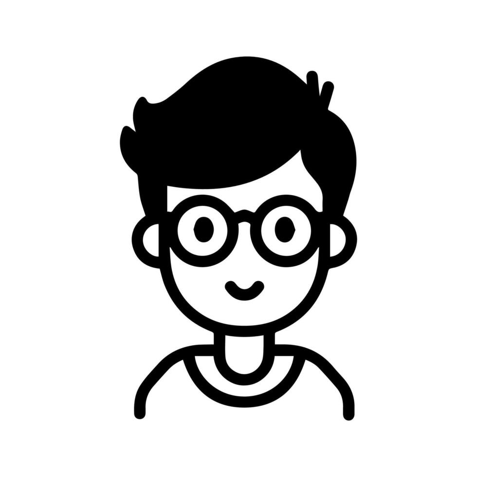 Cute Geek logo or modern line icon. line art and icon design with bold outline. Black and white Pixel Perfect minimalistic symbol isolate white background. Creative logotype vector