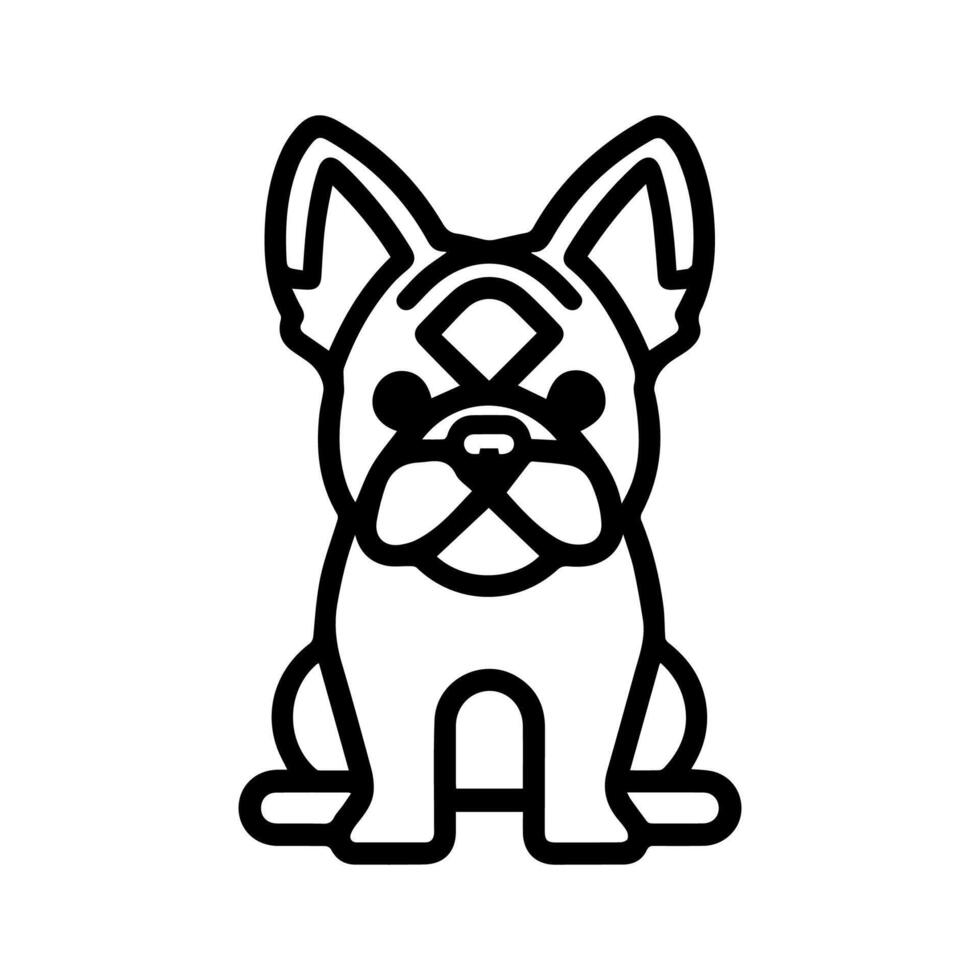 Dog logo or modern line icon. line art and icon design with bold outline. Black and white Pixel Perfect minimalistic symbol isolate white background. Creative logotype vector