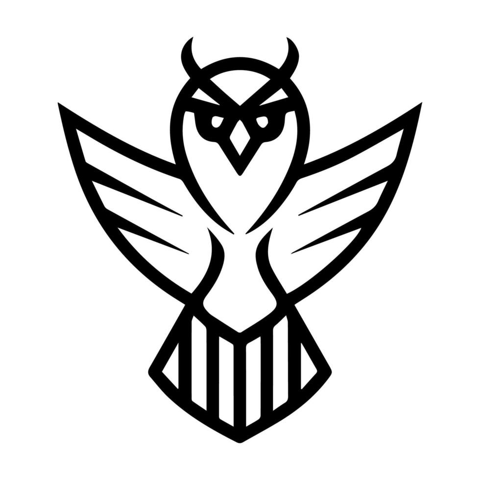 Mighty Falcon logo or modern line icon. line art and icon design with bold outline. Black and white Pixel Perfect minimalistic symbol isolate white background. Creative logotype vector