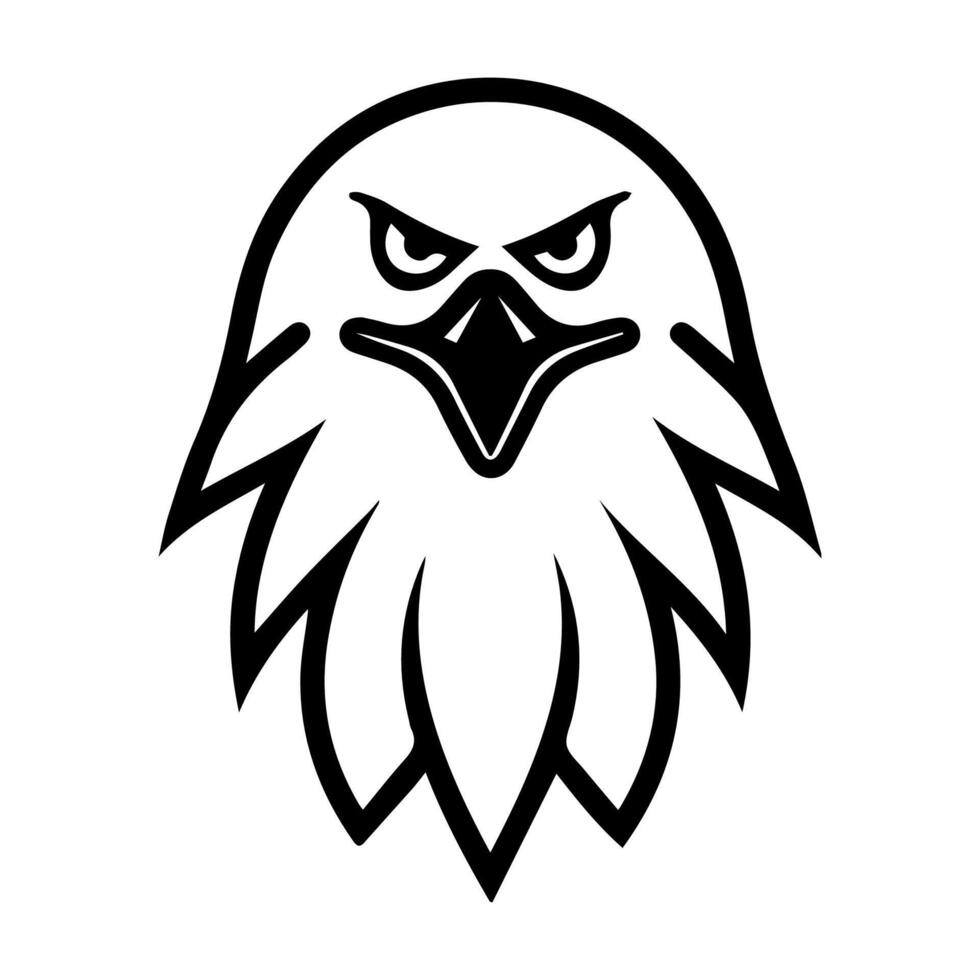 Abstract Eagle logo or modern line icon. line art and icon design with bold outline. Black and white Pixel Perfect minimalistic symbol isolate white background. Creative logotype vector