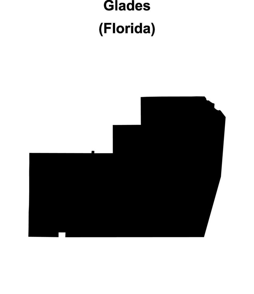 Glades County, Florida blank outline map vector