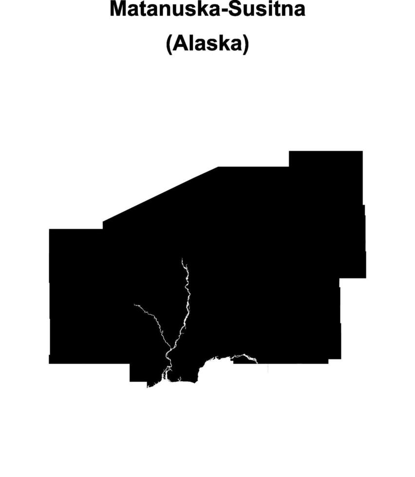 Matanuska-Susitna Borough, Alaska blank outline map vector