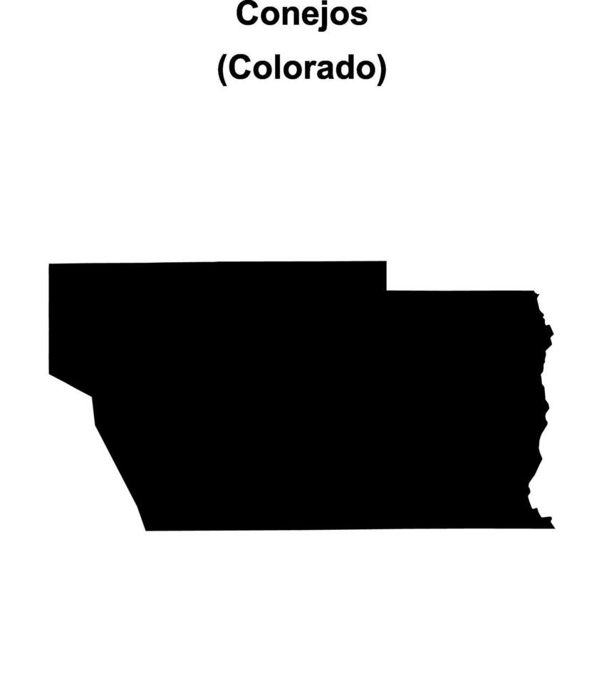 Conejos County, Colorado blank outline map vector