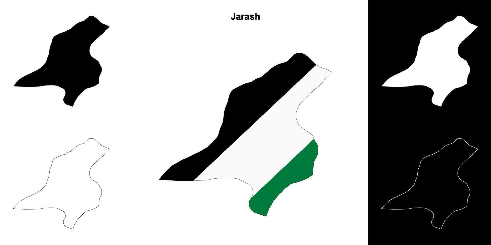 Jarash governorate outline map set vector