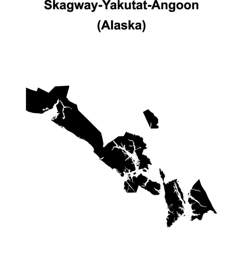 Skagway-Yakutat-Angoon Borough, Alaska blank outline map vector