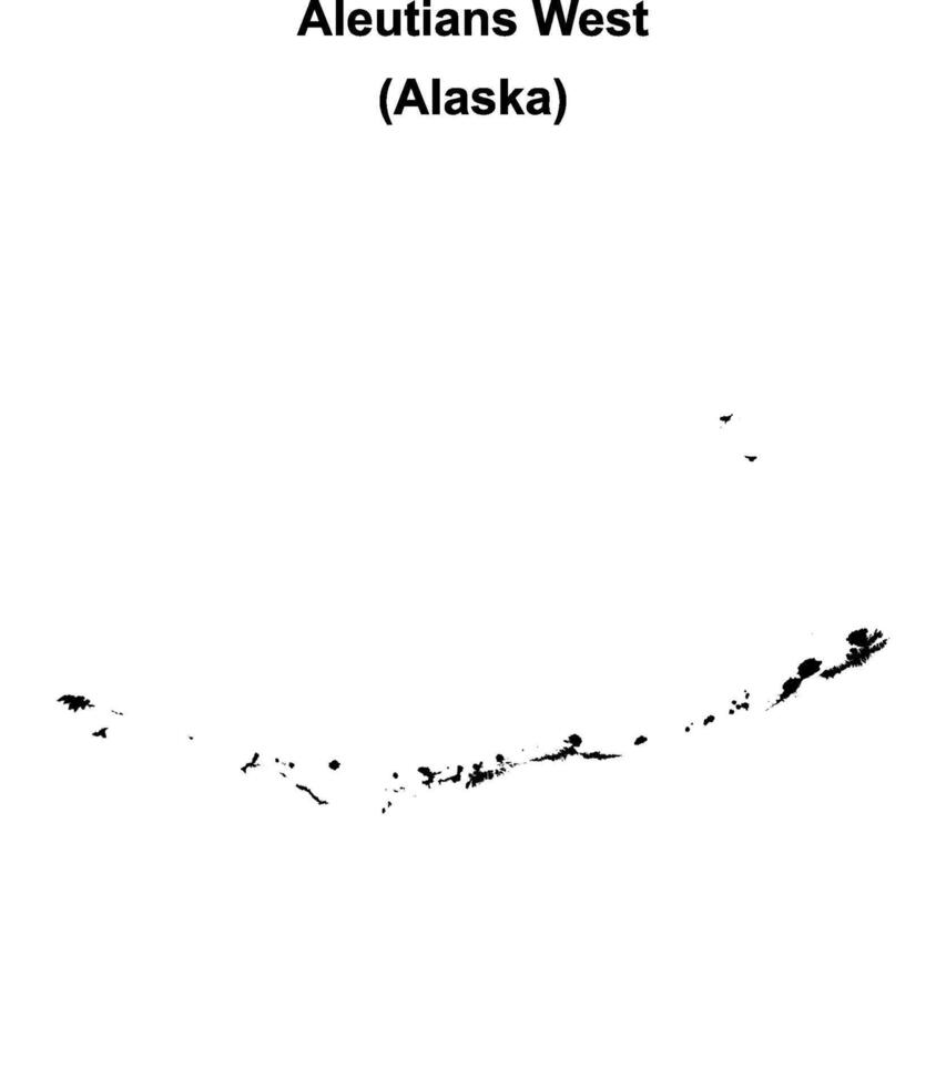 Aleutians West Borough, Alaska blank outline map vector